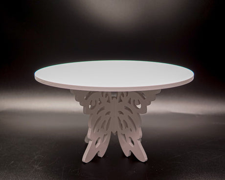 6.25" White Wooden Butterfly Cake Dessert Stand – 1 Centerpiece