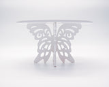 6.25" White Wooden Butterfly Cake Dessert Stand – 1 Centerpiece