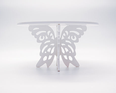 6.25" White Wooden Butterfly Cake Dessert Stand – 1 Centerpiece