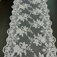 White Sequin Lace Fabric - Embroideries On Mesh, White, 52-60" Width