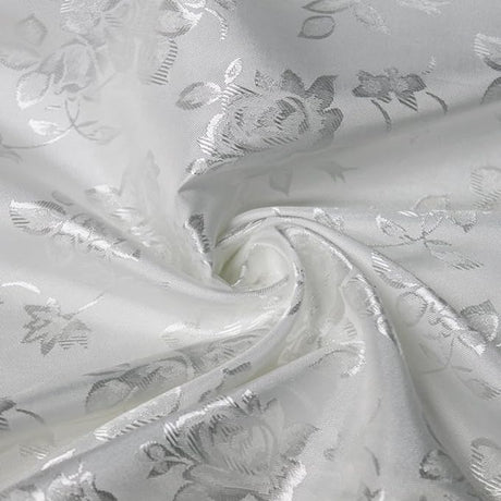 Floral Jacquard Satin Fabric - Floral Woven Brocade, 60" Width