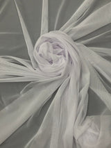 Power Mesh Nylon Spandex Fabric - White, Sheer Mesh, 60" Width (1 Yard)