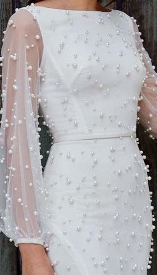1 Yard White Pearl Mesh Lace Fabric Bridal Wedding Dress Sequin Beaded French Tulle 150cm