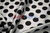 Polka Dot Charmeuse Satin Fabric - 58/60" Width, Multiple Colors, 1.5" Dots (1 Yard)