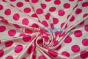 Polka Dot Charmeuse Satin Fabric - 58/60" Width, Multiple Colors, 1.5" Dots (1 Yard)