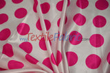 Polka Dot Charmeuse Satin Fabric - 58/60" Width, Multiple Colors, 1.5" Dots (1 Yard)