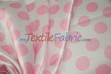 Polka Dot Charmeuse Satin Fabric - 58/60" Width, Multiple Colors, 1.5" Dots (1 Yard)