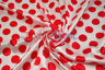 Polka Dot Charmeuse Satin Fabric - 58/60" Width, Multiple Colors, 1.5" Dots (1 Yard)
