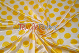 Polka Dot Charmeuse Satin Fabric - 58/60" Width, Multiple Colors, 1.5" Dots (1 Yard)
