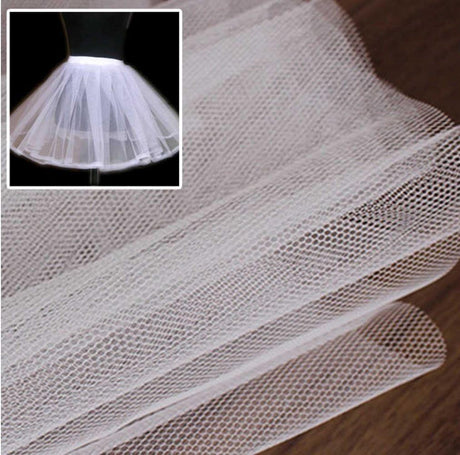 Hard Net Crinoline Polyester Fabric - Sheer Stiff Netting, 60" Width (Yards)