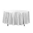 108″ White Crinkle Crushed Taffeta Round Tablecloth