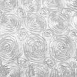 White Rosette Satin Fabric