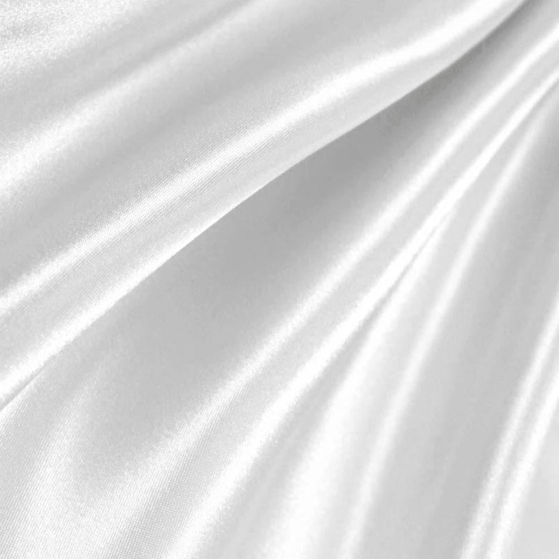 White Poly Satin Fabric,