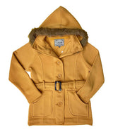 Unik Women Fleece Coat - Fur Hood, Detachable Belt (1 Piece)