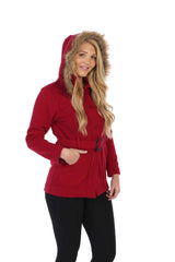 Unik Women Fleece Coat - Fur Hood, Detachable Belt (1 Piece)
