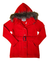 Unik Women Fleece Coat - Fur Hood, Detachable Belt (1 Piece)