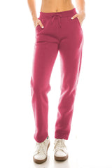 Women's Open Bottom Sweat Pants With Drawstring Waist Polyester Fabric - Black, D. Grey, Plum, Navy, Burgundy, Open Bottom, Adjustable Waist, S-3XL (1 Piece)