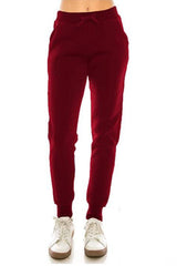 Women's Joggers Polyester Fabric - Solid Color, Drawstring Waist, Full Length (1 Piece)