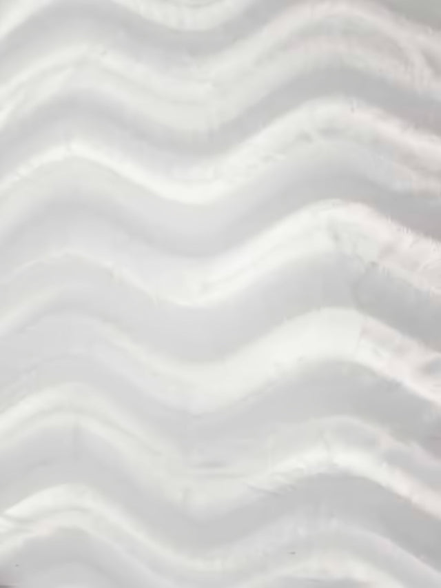 White Velboa Solid Wavy Short Pile Fabric