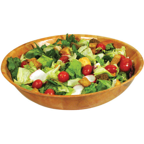 Winco Woven Wooden Salad Bowl, 12" x 2-3/4"