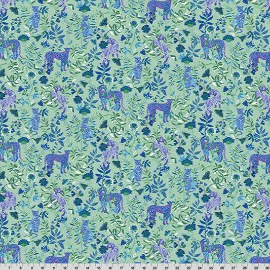 Quilting Cuddle Big Cats Blue Fabric per Yard