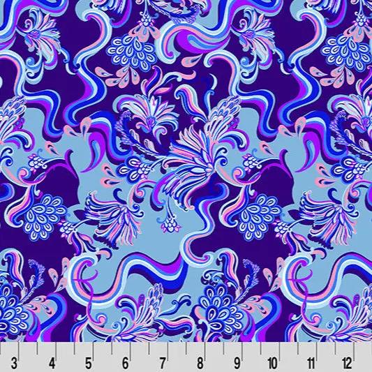 Paisley Quilting Cuddle Blue Fabric