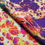 Icebreak Nylon Spandex Fabric - Purple and Orange Ice Print, 58/60" Width (1 Yard)