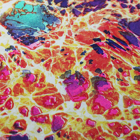 Icebreak Nylon Spandex Fabric - Purple and Orange Ice Print, 58/60" Width (1 Yard)