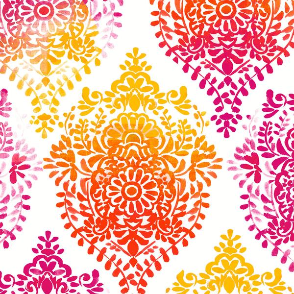 Warm Damask Wallpaper - Damask Pattern, Square Foot (1 Unit)