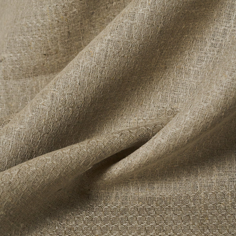 1 Yard Pure Linen Natural Hexagon Jacquard Fabric 60" Width