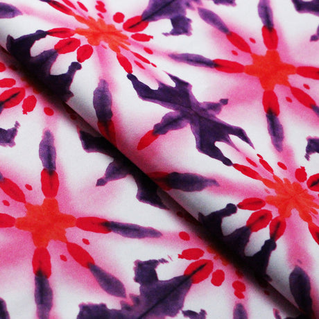 Watercolor Smash Polyester Spandex Fabric - Multicolor Tribal Print, 58/60" Width (1 Yard)