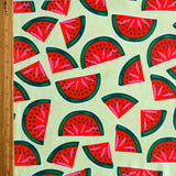 Swim Knit Nylon Spandex Watermelons on Yellow