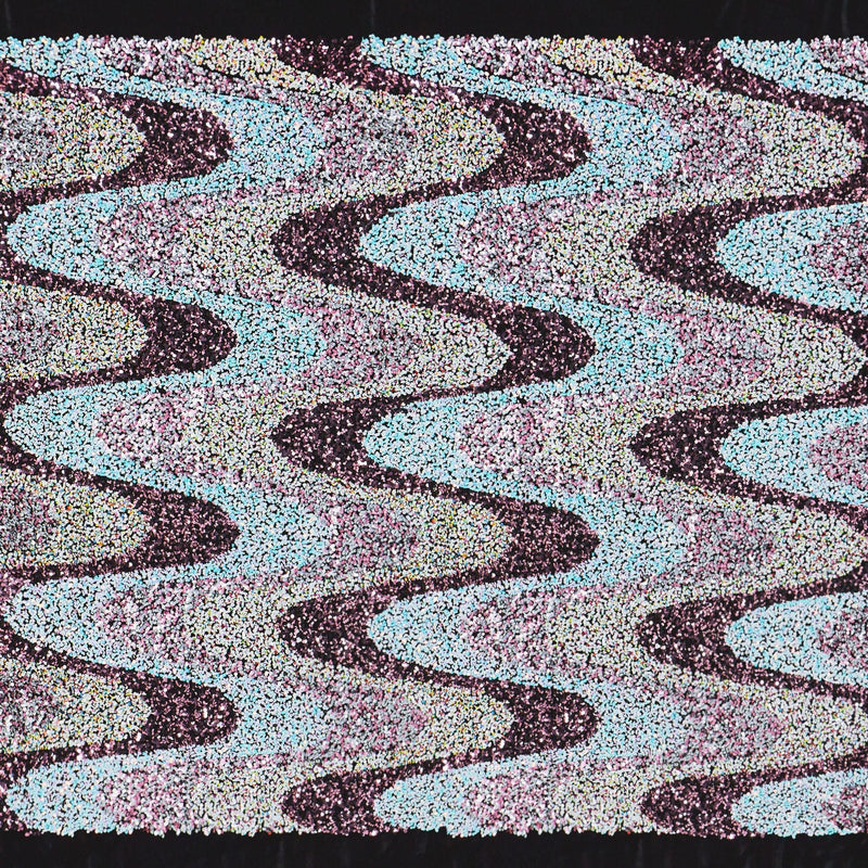 Stretch Velvet Sequin Fabric Blue