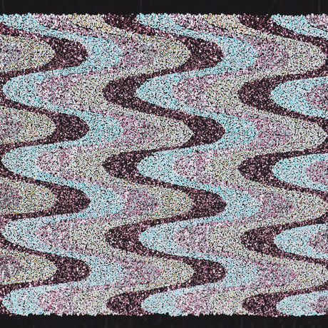 Swell Stretch Velvet Sequin Polyester Velvet Spandex Fabric - Blue, Embroidered Sequins, 60" Cut Width, 46/47" Usable Width (1 Yard)