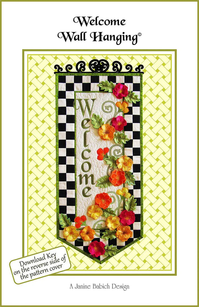 Machine Embroidery Welcome Wall Hanging Pattern