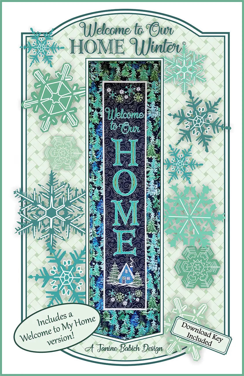 Machine Embroidery Wall Hanging Pattern - Welcome to Our Home Winter