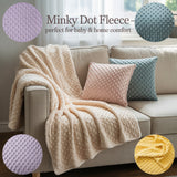 Minky Dot Fleece Fabric - Ultra Soft Plush Dimple Dots, 60" Wide, 4-Way Stretch