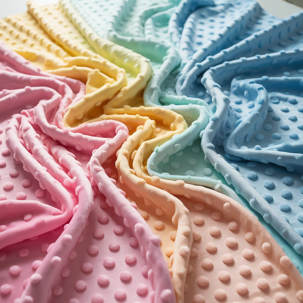 Minky Dot Fleece Fabric - Plush Dimple Texture, 60" Width