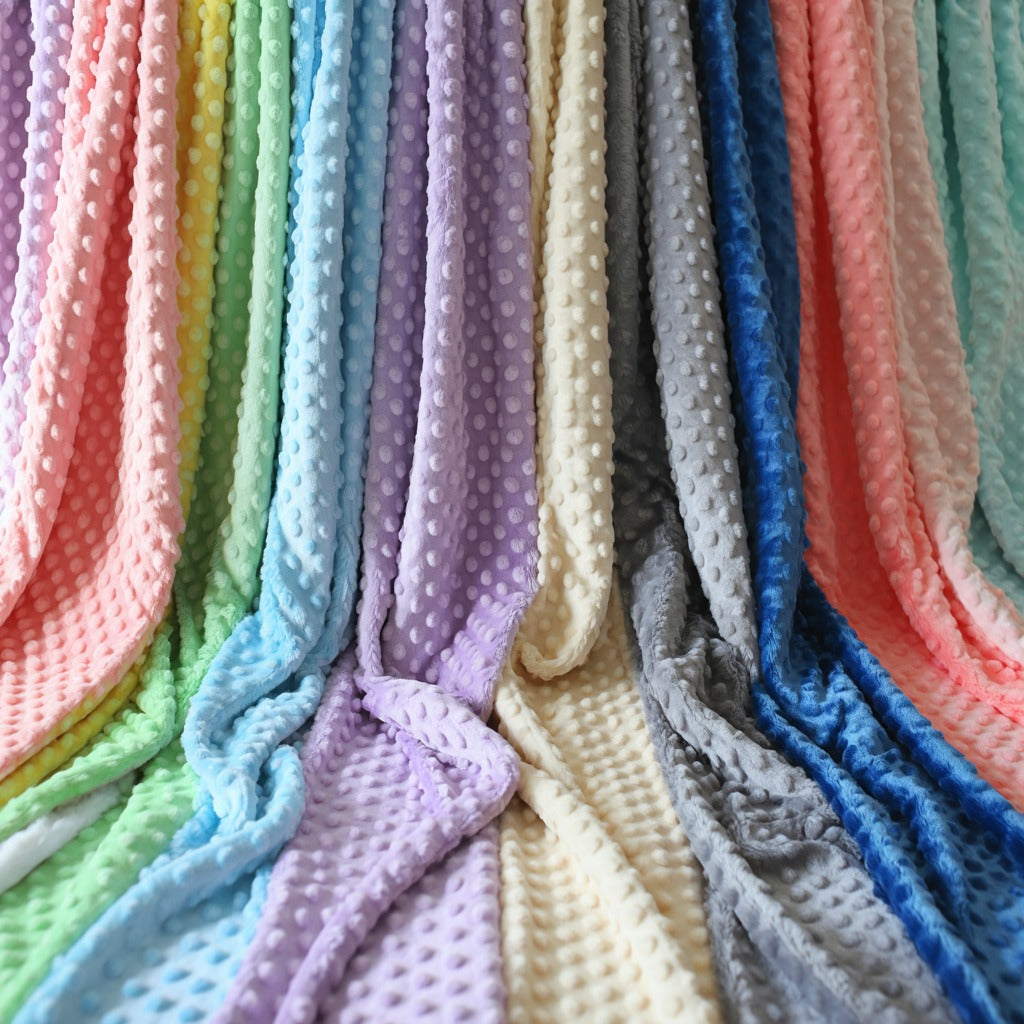 Minky Dot Fleece Fabric - Ultra Soft Plush Dimple Dots, 60" Wide, 4-Way Stretch