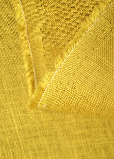 1 Yard Wheatgrass Pure Linen Fabric 5.5 oz, Softened Midweight 58 Inch Solid Weave