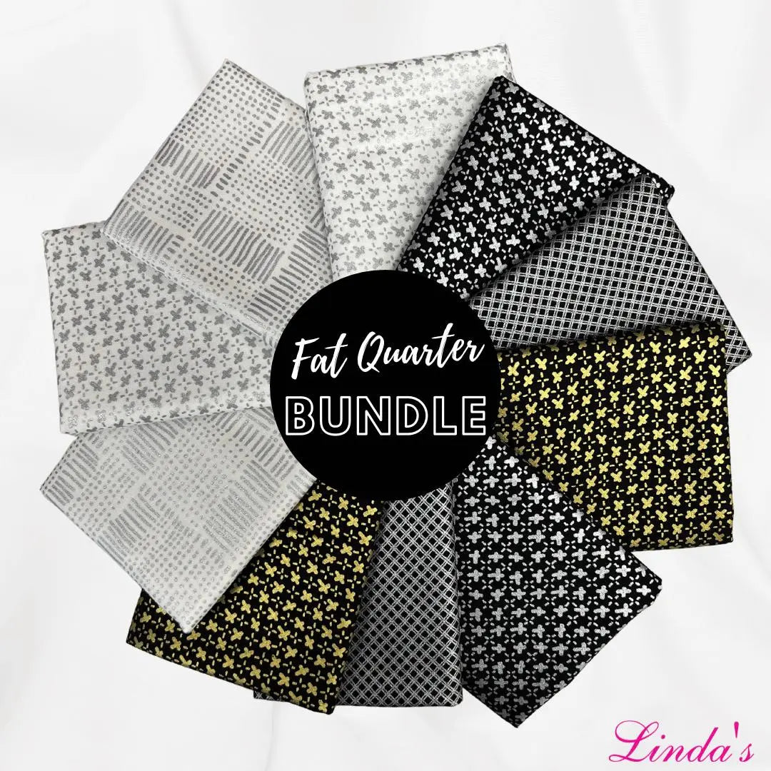 Cotton Fat Quarter Bundle Whispers Metallic Set of 10