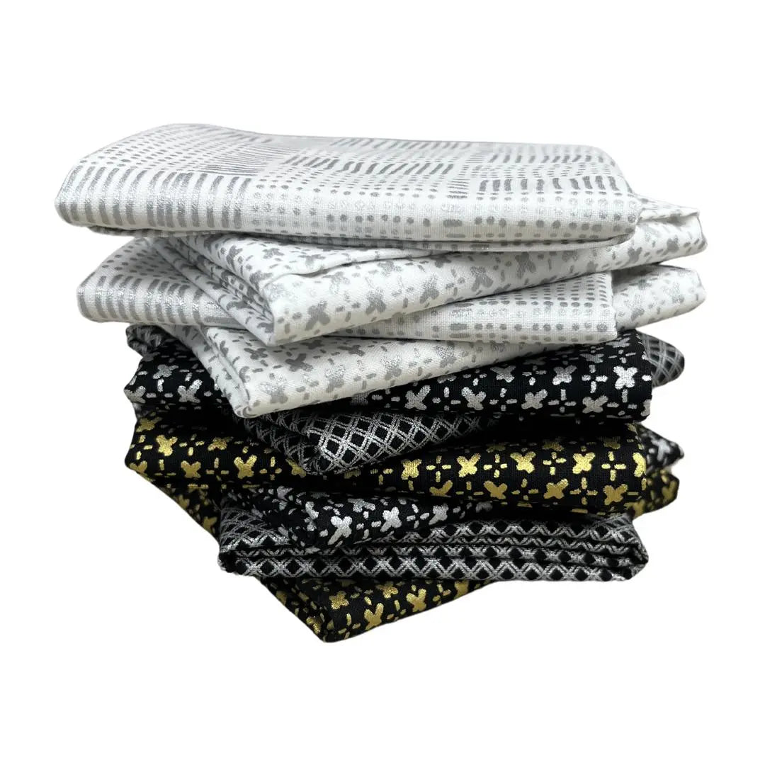 Cotton Fat Quarter Bundle Whispers Metallic Set of 10
