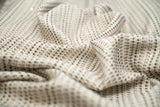 White And Gold Weave Metallic Brocade Fabric - White And Gold Weave, Metallic Jacquard Pattern (1 Yard)