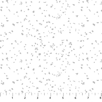 Cotton Petals Flourish Fabric White Gray 44/45