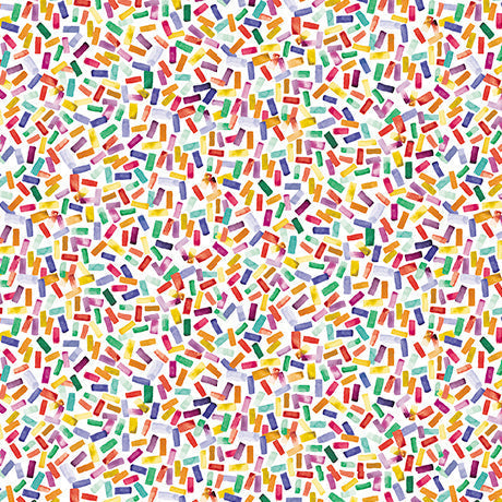 Cotton Print White Mingle Confetti Fabric 44/45"