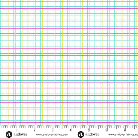 Cotton Print White Parallel Play Fabric 44/45"