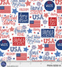 Cotton Patriotic Minis Print Fabric White 44/45"