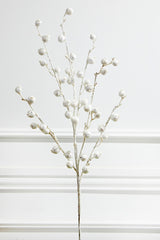 30” Mini Pomegranate Glitter Spray – White Snowy Holiday Accent