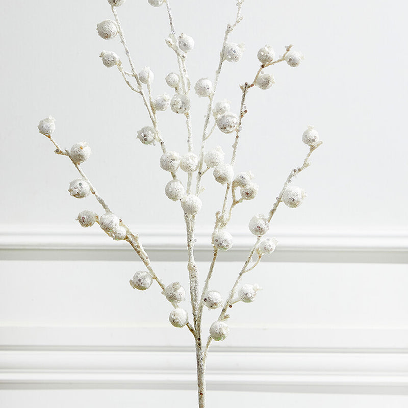 30” Mini Pomegranate Glitter Spray - White