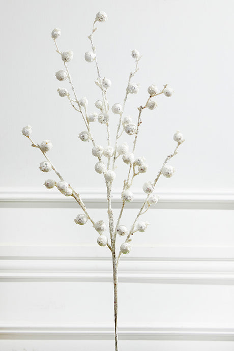 30” Mini Pomegranate Glitter Spray - White